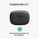 TV, Audio-Video si Foto - Portabile audio - Casti audio - Husa casti Kwmobile pentru JBL Wave Beam, Beam 2, Wave 200TWS, cu carabina, antizgarieturi, Silicon, verde, negru - Infinity.ro