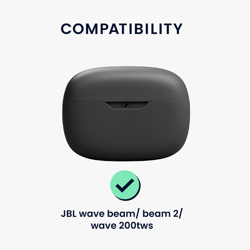TV, Audio-Video si Foto - Portabile audio - Casti audio - Husa casti Kwmobile pentru JBL Wave Beam, Beam 2, Wave 200TWS, cu carabina, antizgarieturi, Silicon, verde, negru - Infinity.ro