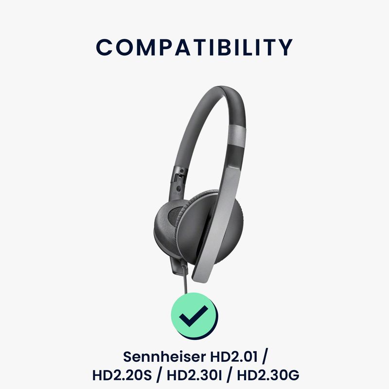 TV, Audio-Video si Foto - Portabile audio - Casti audio - Set 2 pernite casti Kwmobile pentru Sennheiser HD2.01, HD2.20S, HD2.30I, HD2.30G, confort sporit, Piele ecologica, negru - Infinity.ro