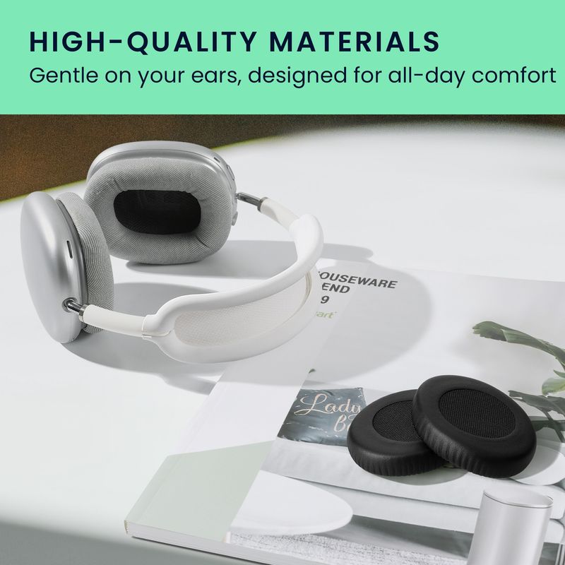 TV, Audio-Video si Foto - Portabile audio - Casti audio - Set 2 pernite casti Kwmobile pentru Sennheiser HD2.01, HD2.20S, HD2.30I, HD2.30G, confort sporit, Piele ecologica, negru - Infinity.ro