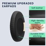 TV, Audio-Video si Foto - Portabile audio - Casti audio - Set 2 pernite casti Kwmobile pentru Sennheiser HD2.01, HD2.20S, HD2.30I, HD2.30G, confort sporit, Piele ecologica, negru - Infinity.ro