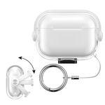 TV, Audio-Video si Foto - Portabile audio - Casti audio - Husa casti Kwmobile pentru Apple AirPods Pro 2, AirPods Pro, stand, antisoc, Termoplastic, transparent - Infinity.ro