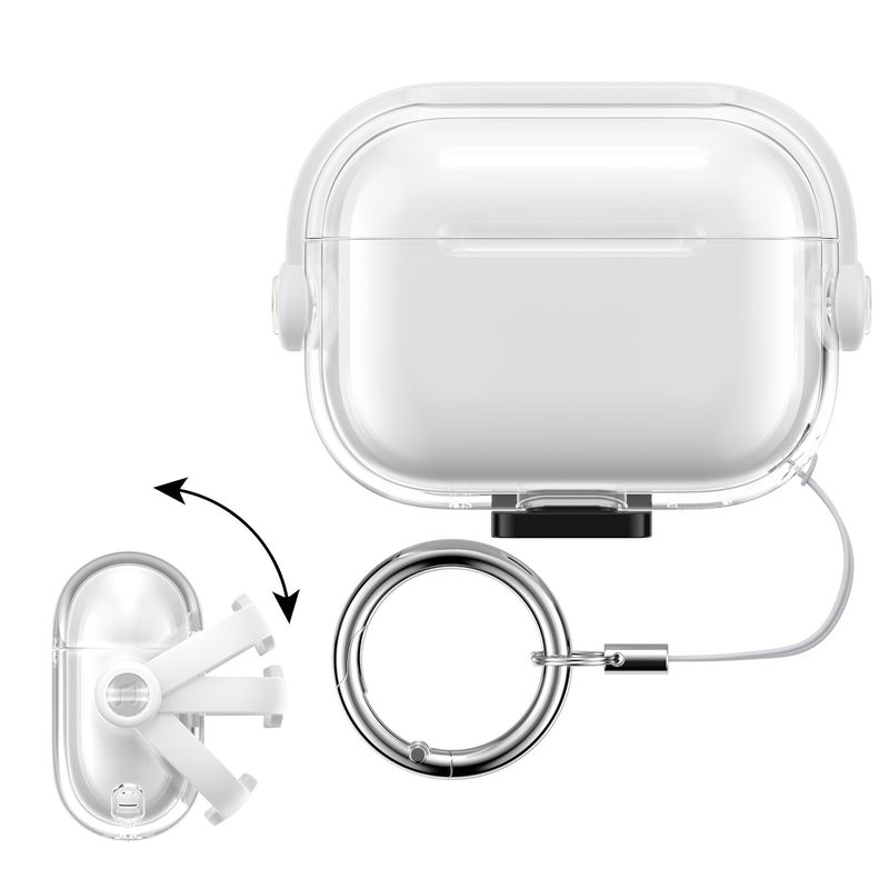 TV, Audio-Video si Foto - Portabile audio - Casti audio - Husa casti Kwmobile pentru Apple AirPods Pro 2, AirPods Pro, stand, antisoc, Termoplastic, transparent - Infinity.ro