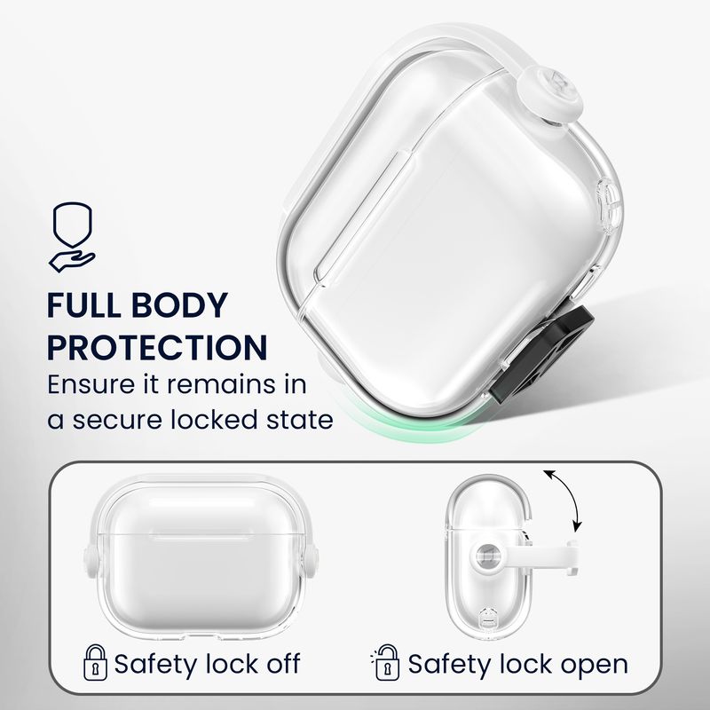 TV, Audio-Video si Foto - Portabile audio - Casti audio - Husa casti Kwmobile pentru Apple AirPods Pro 2, AirPods Pro, stand, antisoc, Termoplastic, transparent - Infinity.ro