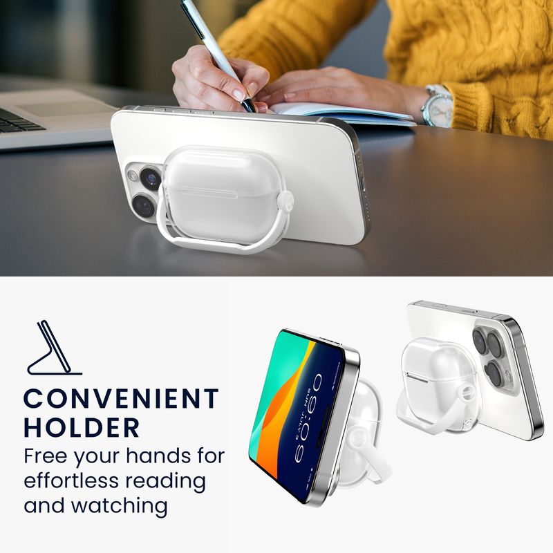TV, Audio-Video si Foto - Portabile audio - Casti audio - Husa casti Kwmobile pentru Apple AirPods Pro 2, AirPods Pro, stand, antisoc, Termoplastic, transparent - Infinity.ro