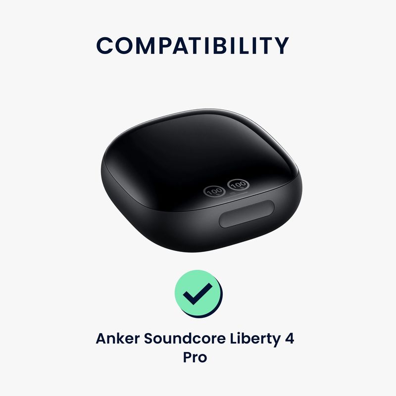 TV, Audio-Video si Foto - Portabile audio - Casti audio - Husa casti Kwmobile pentru Anker Soundcore Liberty 4 Pro, cu carabina, antizgarieturi, Silicon, albastru - Infinity.ro