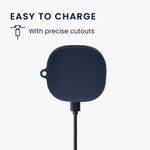 TV, Audio-Video si Foto - Portabile audio - Casti audio - Husa casti Kwmobile pentru Anker Soundcore Liberty 4 Pro, cu carabina, antizgarieturi, Silicon, albastru - Infinity.ro