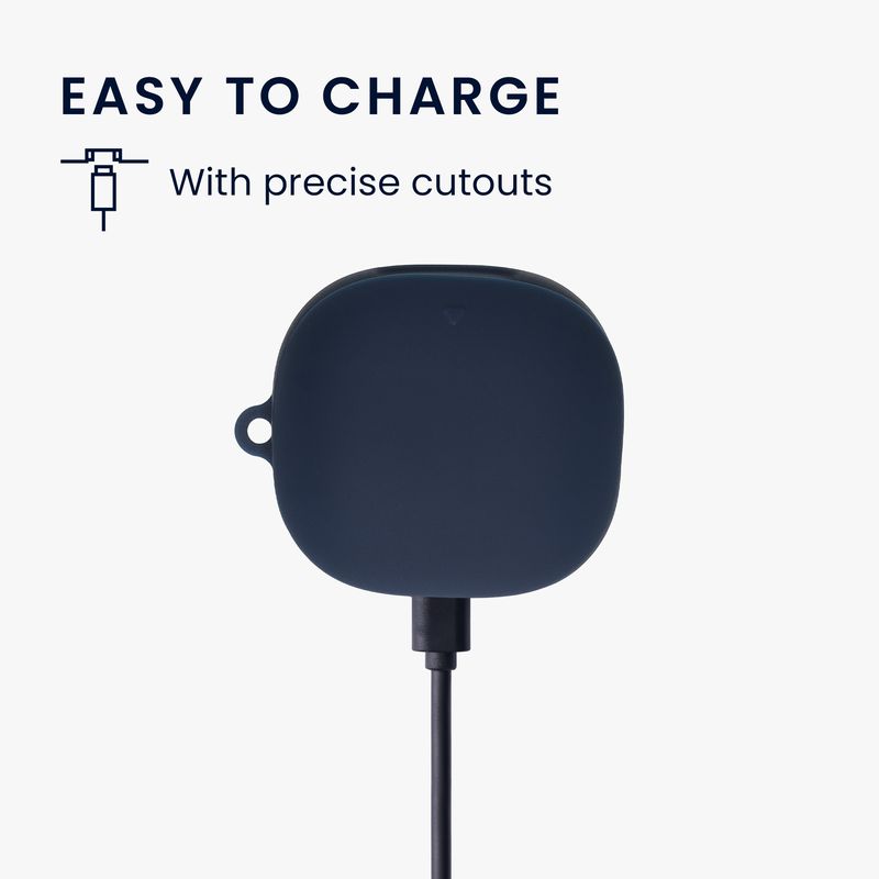 TV, Audio-Video si Foto - Portabile audio - Casti audio - Husa casti Kwmobile pentru Anker Soundcore Liberty 4 Pro, cu carabina, antizgarieturi, Silicon, albastru - Infinity.ro