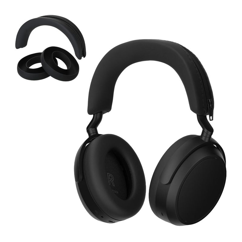 TV, Audio-Video si Foto - Portabile audio - Casti audio - Set 3 pernite casti Kwmobile pentru Sennheiser MOMENTUM 4 Wireless, antizgarieturi, confort sporit, Silicon, negru - Infinity.ro