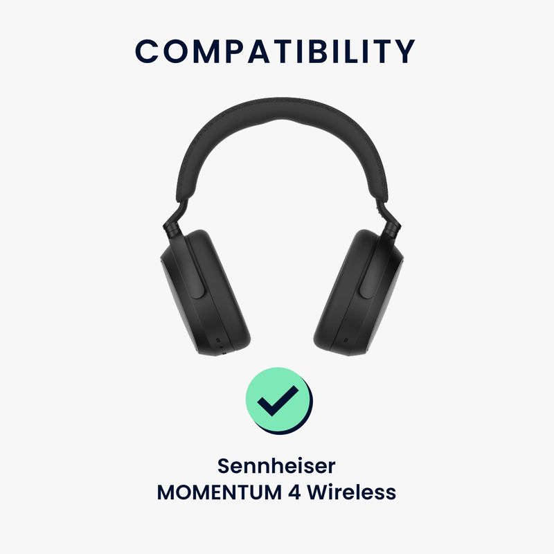 TV, Audio-Video si Foto - Portabile audio - Casti audio - Set 3 pernite casti Kwmobile pentru Sennheiser MOMENTUM 4 Wireless, antizgarieturi, confort sporit, Silicon, negru - Infinity.ro