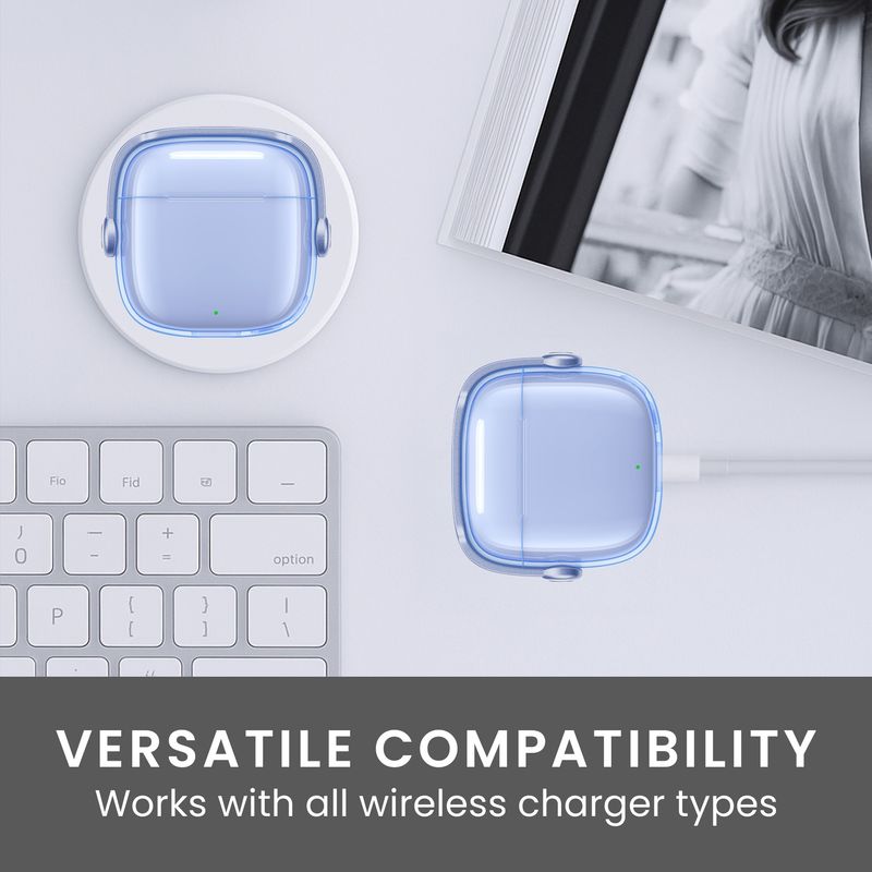 TV, Audio-Video si Foto - Portabile audio - Casti audio - Husa casti Kwmobile pentru Huawei FreeBuds SE 2, FreeBuds SE 3, stand, antisoc, Termoplastic, albastru, transparent - Infinity.ro