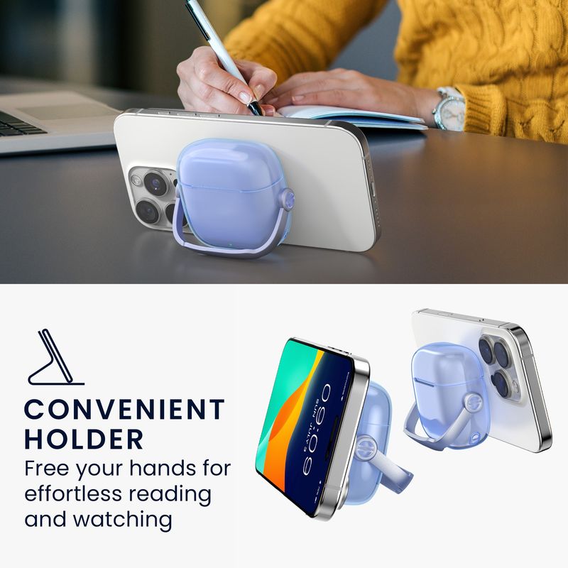 TV, Audio-Video si Foto - Portabile audio - Casti audio - Husa casti Kwmobile pentru Huawei FreeBuds SE 2, FreeBuds SE 3, stand, antisoc, Termoplastic, albastru, transparent - Infinity.ro
