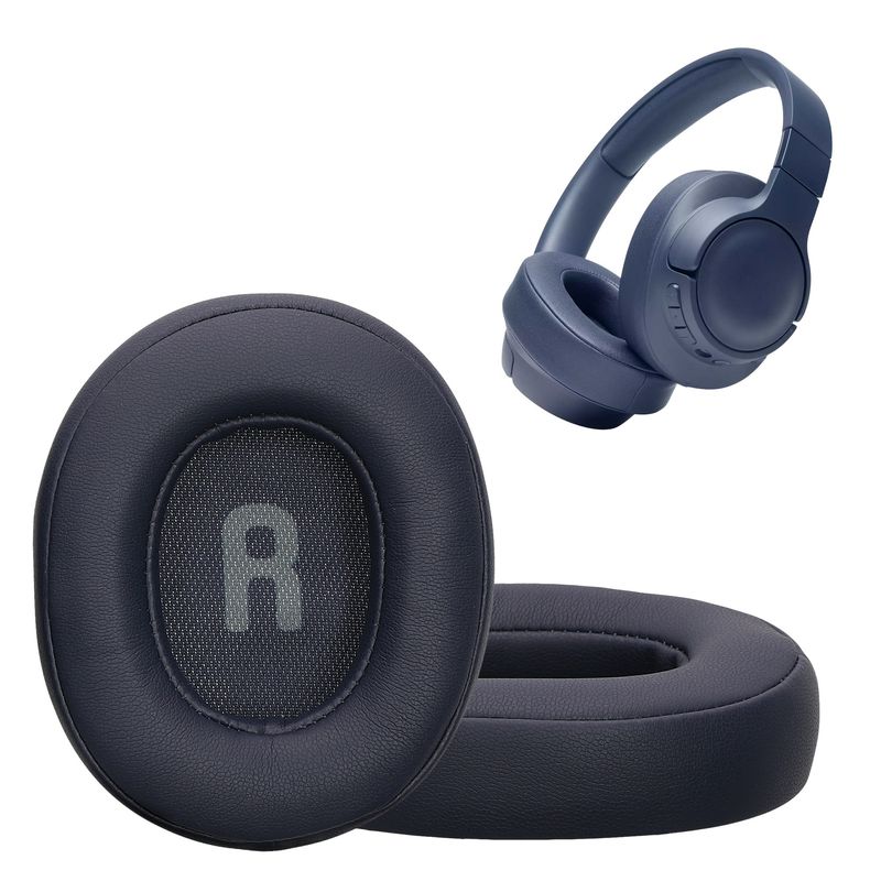 TV, Audio-Video si Foto - Portabile audio - Casti audio - Set 2 pernite casti Kwmobile pentru JBL Tune T760NC, Tune T750BTNC, Tune T710BT, Tune T700BT, Piele ecologica, albastru - Infinity.ro