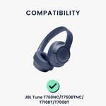 TV, Audio-Video si Foto - Portabile audio - Casti audio - Set 2 pernite casti Kwmobile pentru JBL Tune T760NC, Tune T750BTNC, Tune T710BT, Tune T700BT, Piele ecologica, albastru - Infinity.ro