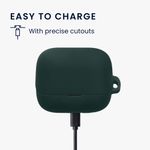 TV, Audio-Video si Foto - Portabile audio - Casti audio - Husa casti Kwmobile pentru EarFun Air Pro 4+, Air Pro 4 Plus, cu carabina, antizgarieturi, Silicon, verde - Infinity.ro