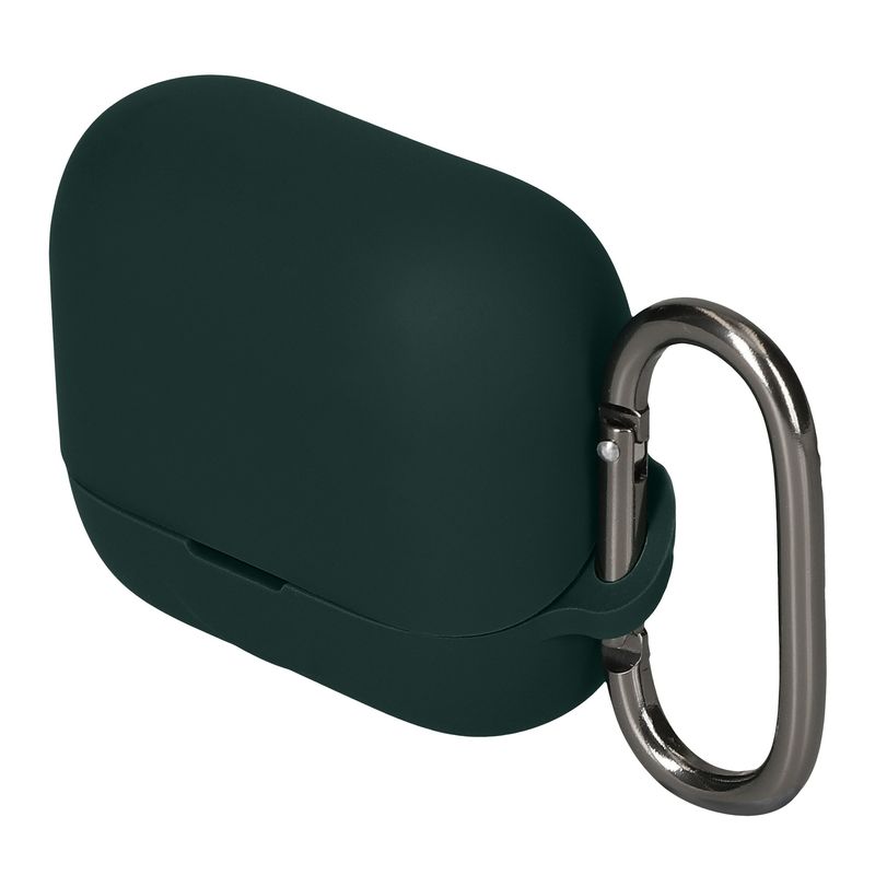 TV, Audio-Video si Foto - Portabile audio - Casti audio - Husa casti Kwmobile pentru EarFun Air Pro 4+, Air Pro 4 Plus, cu carabina, antizgarieturi, Silicon, verde - Infinity.ro