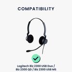 TV, Audio-Video si Foto - Portabile audio - Casti audio - Set 2 pernite casti Kwmobile pentru Logitech Biz 2300 USB Duo, Biz 2300 QD, Biz 2300 USB MS, confort, Spuma, negru - Infinity.ro