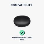 TV, Audio-Video si Foto - Portabile audio - Casti audio - Husa casti Kwmobile pentru Anker Soundcore Life P2 Mini, cu carabina, antizgarieturi, Silicon, portocaliu - Infinity.ro
