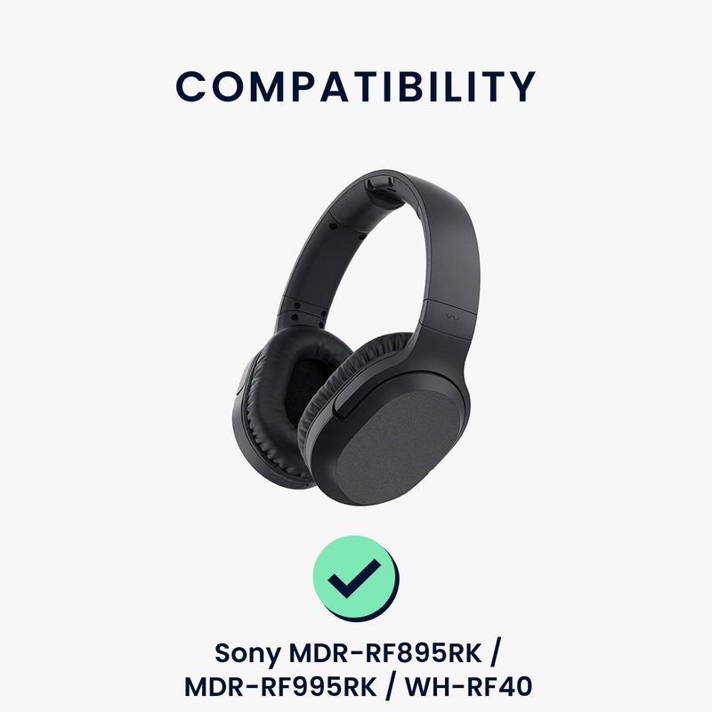 TV, Audio-Video si Foto - Portabile audio - Casti audio - Set 2 pernite casti Kwmobile pentru Sony MDR-RF895RK, MDR-RF995RK, WH-RF40, confort sporit, Piele ecologica, negru - Infinity.ro