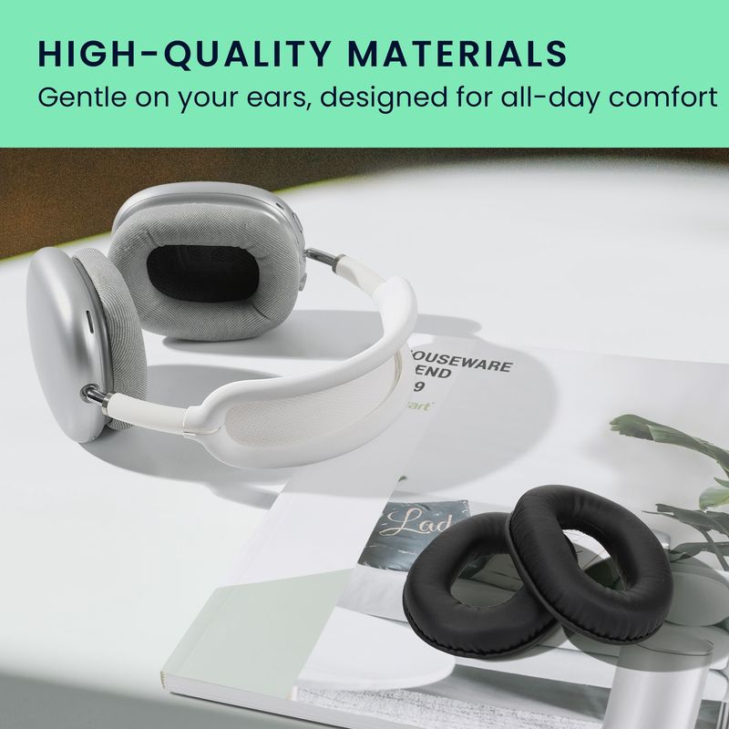TV, Audio-Video si Foto - Portabile audio - Casti audio - Set 2 pernite casti Kwmobile pentru Sony MDR-RF895RK, MDR-RF995RK, WH-RF40, confort sporit, Piele ecologica, negru - Infinity.ro