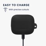 TV, Audio-Video si Foto - Audio Hi-Fi - Accesorii Audio Hi-Fi - Husa casti Kwmobile pentru EarFun Air Pro 4+, Air Pro 4 Plus, cu carabina, antizgarieturi, Silicon, negru - Infinity.ro