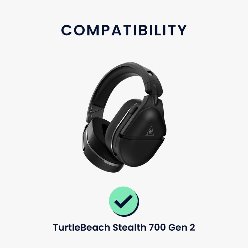 TV, Audio-Video si Foto - Portabile audio - Casti audio - Set 2 pernite casti Kwmobile pentru Turtle Beach TurtleBeach Stealth 700 Gen 2, confort sporit, Piele ecologica, negru - Infinity.ro