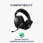 TV, Audio-Video si Foto - Portabile audio - Casti audio - Set 2 pernite casti Kwmobile pentru Corsair Void v2, Void Elite Surround, Void Pro, confort, Piele ecologica, negru - Infinity.ro