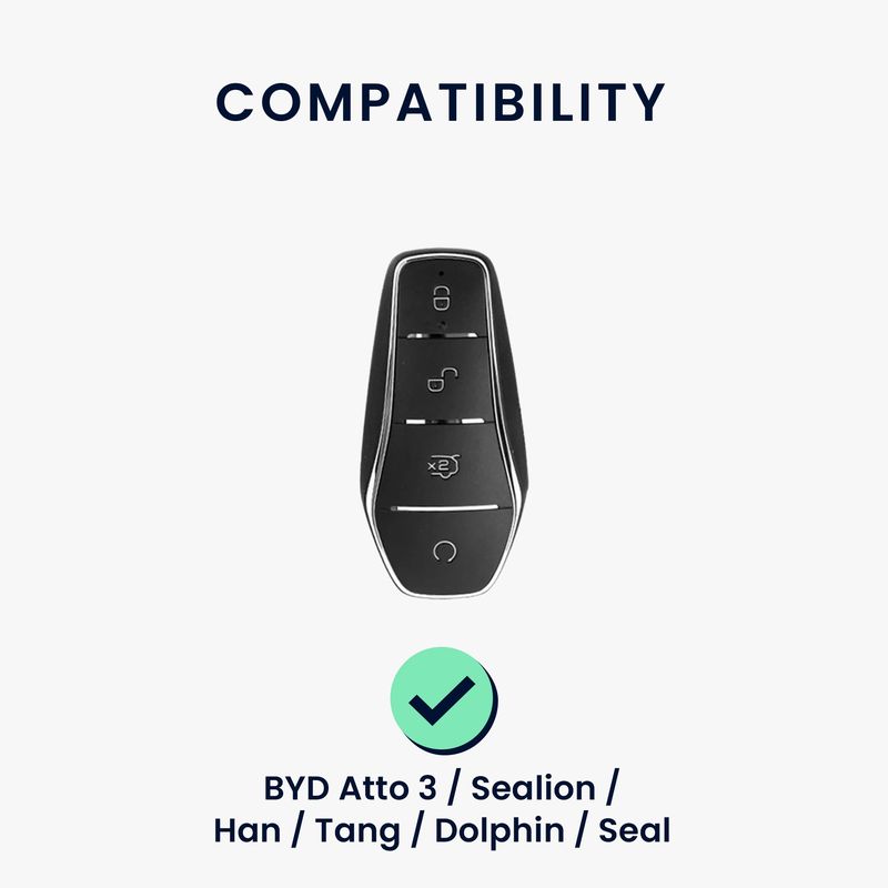 Auto si Moto - Electronice auto - Accesorii electronice auto - Husa cheie auto Kwmobile pentru BYD Atto 3, Atto 2, Sealion, Han, anti-alunecare, TPU, finisaj mat - Infinity.ro