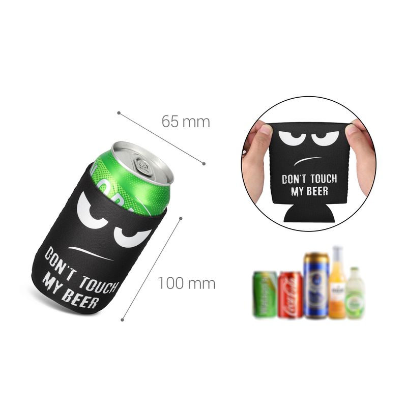 Casa si Gradina - Bucatarie si vesela - Cani si pahare - Sticle - Set 2 huse pentru sticle Kwmobile, izolare termica, fermoar, neopren, alb si negru - Infinity.ro