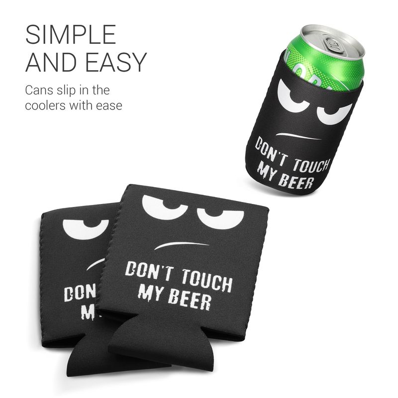 Casa si Gradina - Bucatarie si vesela - Cani si pahare - Sticle - Set 2 huse pentru sticle Kwmobile, izolare termica, fermoar, neopren, alb si negru - Infinity.ro