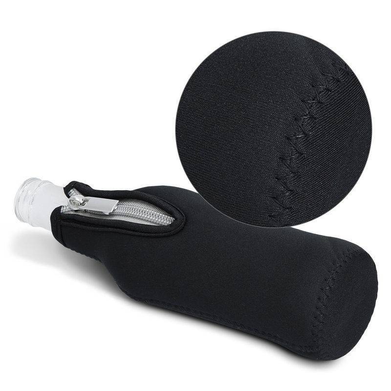 Casa si Gradina - Bucatarie si vesela - Cani si pahare - Sticle - Set 2 huse termoizolante pentru sticle Kwmobile, fermoar, neopren, alb si negru - Infinity.ro