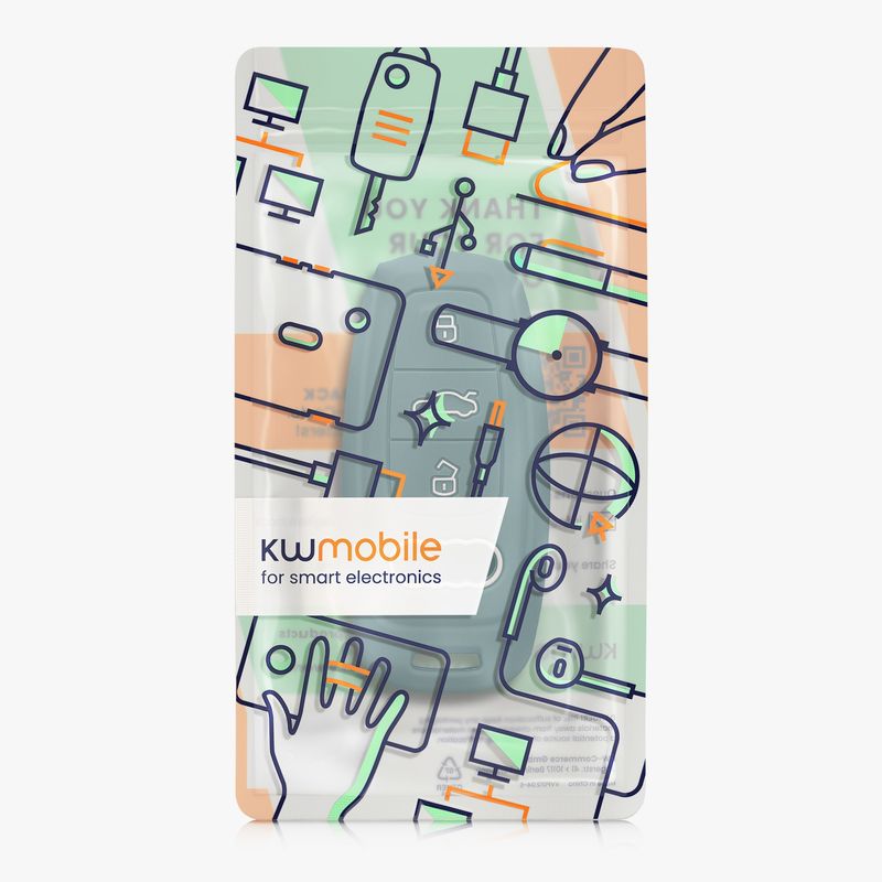 Auto si Moto - Electronice auto - Accesorii electronice auto - Husa cheie auto Kwmobile pentru Audi A6, A7, A8, Q7, anti-alunecare, TPU, albastru - Infinity.ro