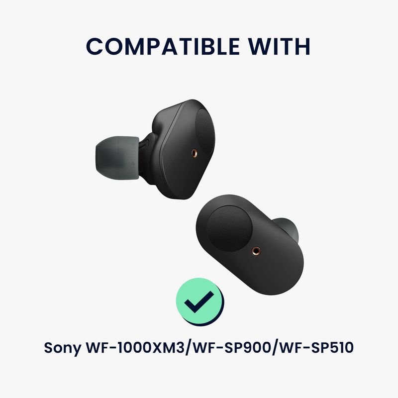 TV, Audio-Video si Foto - Portabile audio - Casti audio - Set 8 dopuri casti Kwmobile pentru Sony WF-1000XM3, WF-SP900, WF-SP510, confort sporit, Silicon, negru - Infinity.ro