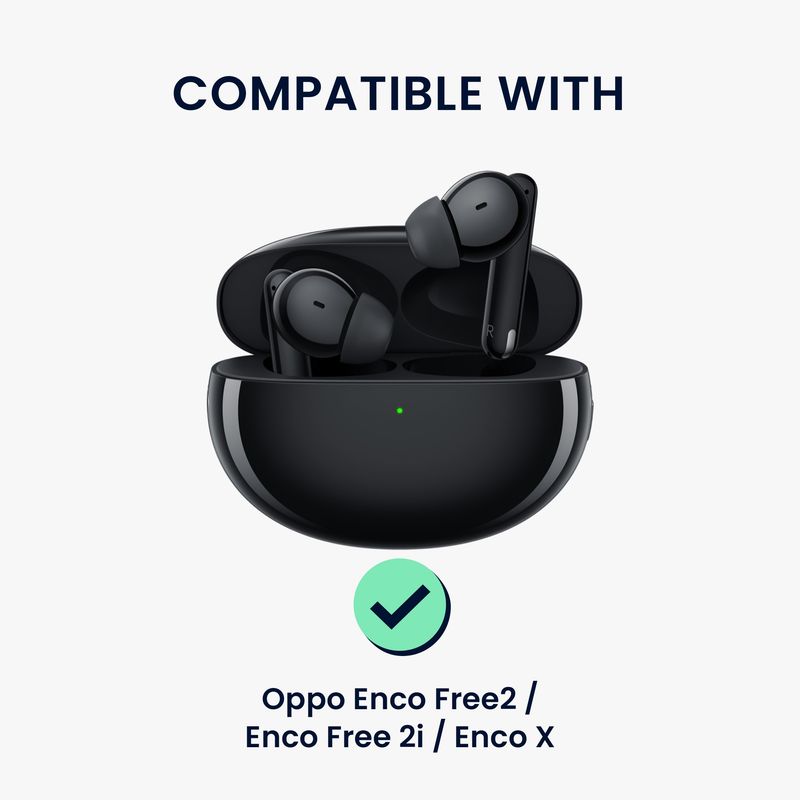 TV, Audio-Video si Foto - Portabile audio - Casti audio - Set 6 dopuri casti Kwmobile pentru OPPO Enco Free2, Enco Free 2i, Enco X, confort sporit, Silicon, negru - Infinity.ro