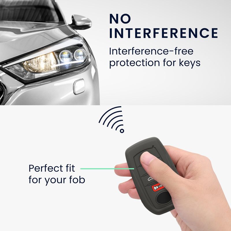 Auto si Moto - Electronice auto - Accesorii electronice auto - Husa cheie auto Kwmobile pentru Toyota Fortuner Land Cruiser Prius Prado RAV4, 5, 6, anti-alunecare, TPU, negru - Infinity.ro