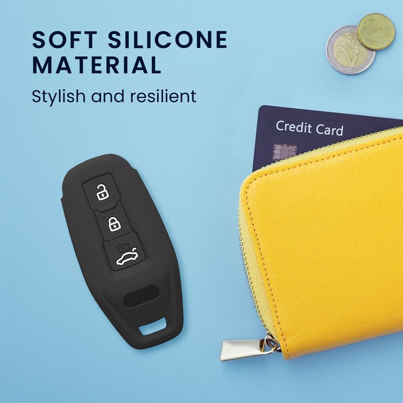 Auto si Moto - Electronice auto - Accesorii electronice auto - Husa cheie auto Kwmobile pentru Audi A5 S5 A6 S6 Q5 SQ5, anti-alunecare, TPU, negru - Infinity.ro