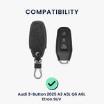 Auto si Moto - Electronice auto - Accesorii electronice auto - Husa cheie auto Kwmobile pentru Audi A5 S5 A6 S6 Q5 SQ5, anti-alunecare, piele ecologica, gri - Infinity.ro