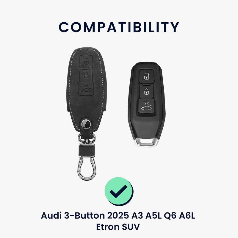 Auto si Moto - Electronice auto - Accesorii electronice auto - Husa cheie auto Kwmobile pentru Audi A5 S5 A6 S6 Q5 SQ5, anti-alunecare, piele ecologica, gri - Infinity.ro