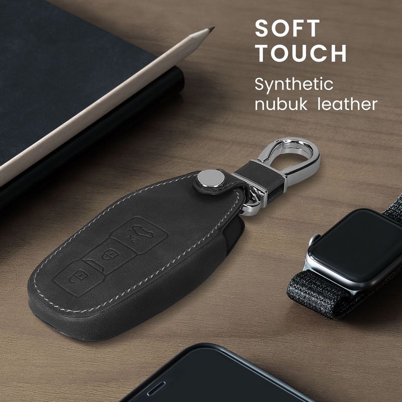 Auto si Moto - Electronice auto - Accesorii electronice auto - Husa cheie auto Kwmobile pentru Audi A5 S5 A6 S6 Q5 SQ5, anti-alunecare, piele ecologica, gri - Infinity.ro