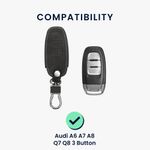 Auto si Moto - Electronice auto - Accesorii electronice auto - Husa cheie auto Kwmobile pentru Audi A6, A7, A8, Q7, anti-alunecare, piele ecologica, gri - Infinity.ro