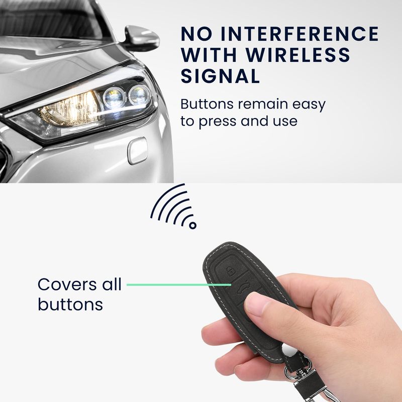Auto si Moto - Electronice auto - Accesorii electronice auto - Husa cheie auto Kwmobile pentru Audi A6, A7, A8, Q7, anti-alunecare, piele ecologica, gri - Infinity.ro
