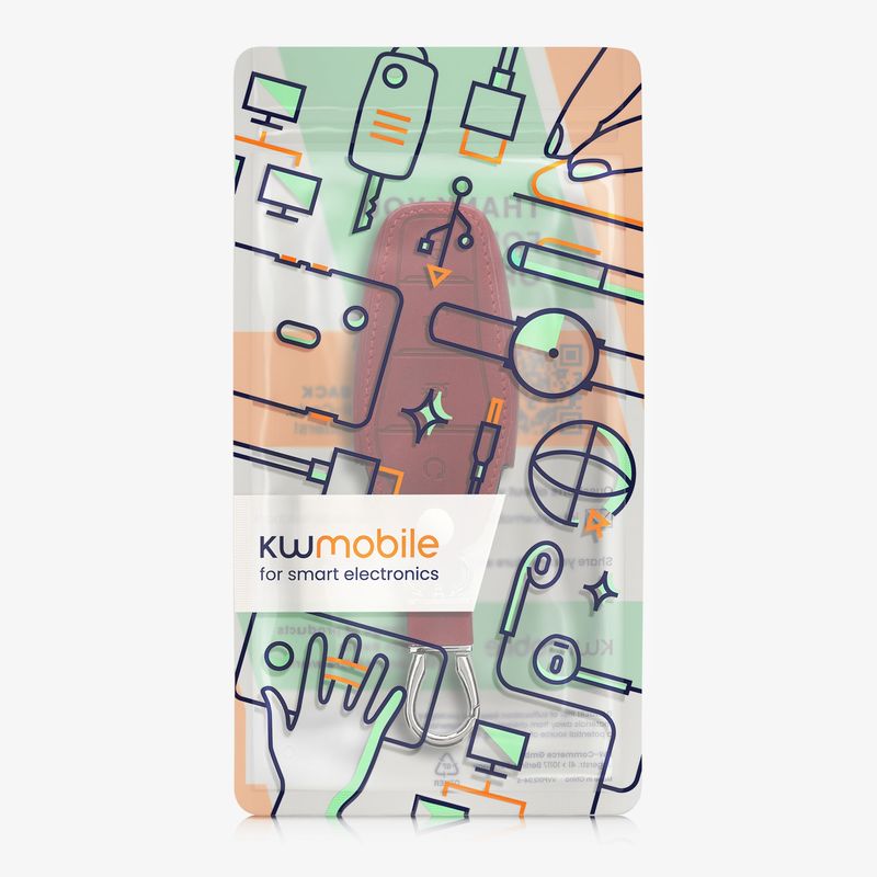 Auto si Moto - Electronice auto - Accesorii electronice auto - Husa cheie auto Kwmobile pentru BYD Atto 3, Atto 2, Sealion, Han, anti-alunecare, piele ecologica, rosu - Infinity.ro