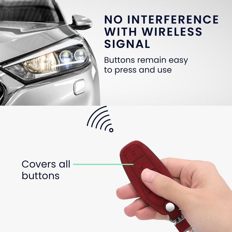 Auto si Moto - Electronice auto - Accesorii electronice auto - Husa cheie auto Kwmobile pentru BYD Atto 3, Atto 2, Sealion, Han, anti-alunecare, piele ecologica, rosu - Infinity.ro