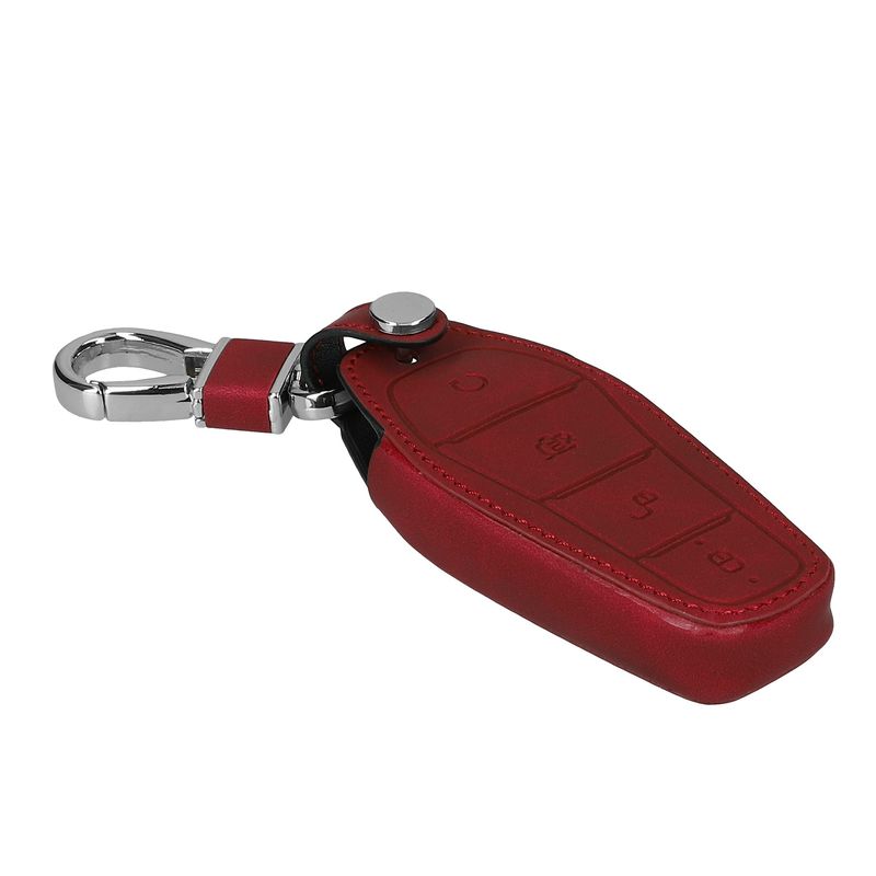 Auto si Moto - Electronice auto - Accesorii electronice auto - Husa cheie auto Kwmobile pentru BYD Atto 3, Atto 2, Sealion, Han, anti-alunecare, piele ecologica, rosu - Infinity.ro