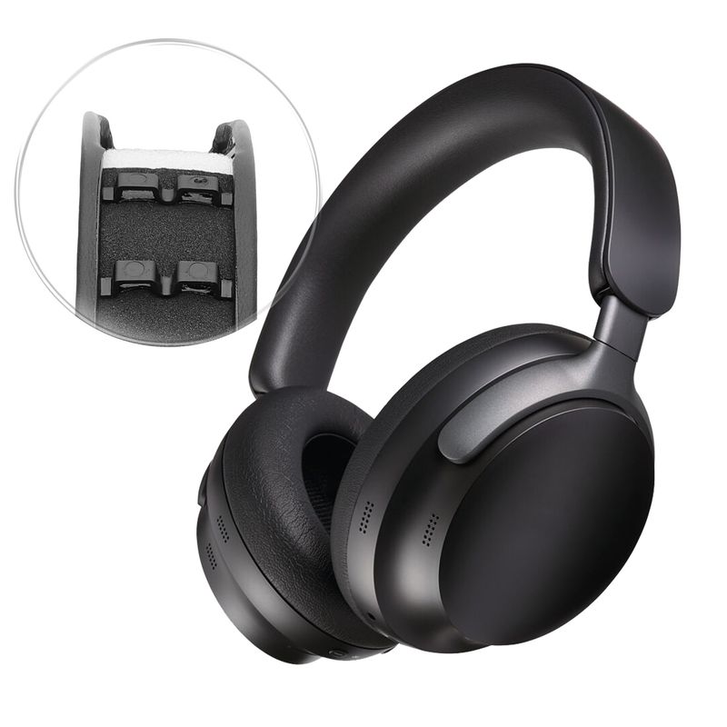 TV, Audio-Video si Foto - Portabile audio - Casti audio - Banda casti Kwmobile pentru Sennheiser QC Ultra, QuietComfort Ultra, protectie la zgarieturi, Piele ecologica, negru - Infinity.ro