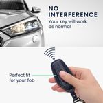 Auto si Moto - Electronice auto - Accesorii electronice auto - Husa cheie auto Kwmobile pentru BYD Atto 3, Atto 2, Sealion, Han, prindere cu inel, piele naturala, albastru - Infinity.ro