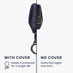 Auto si Moto - Electronice auto - Accesorii electronice auto - Husa cheie auto Kwmobile pentru BYD Atto 3, Atto 2, Sealion, Han, prindere cu inel, piele naturala, albastru - Infinity.ro
