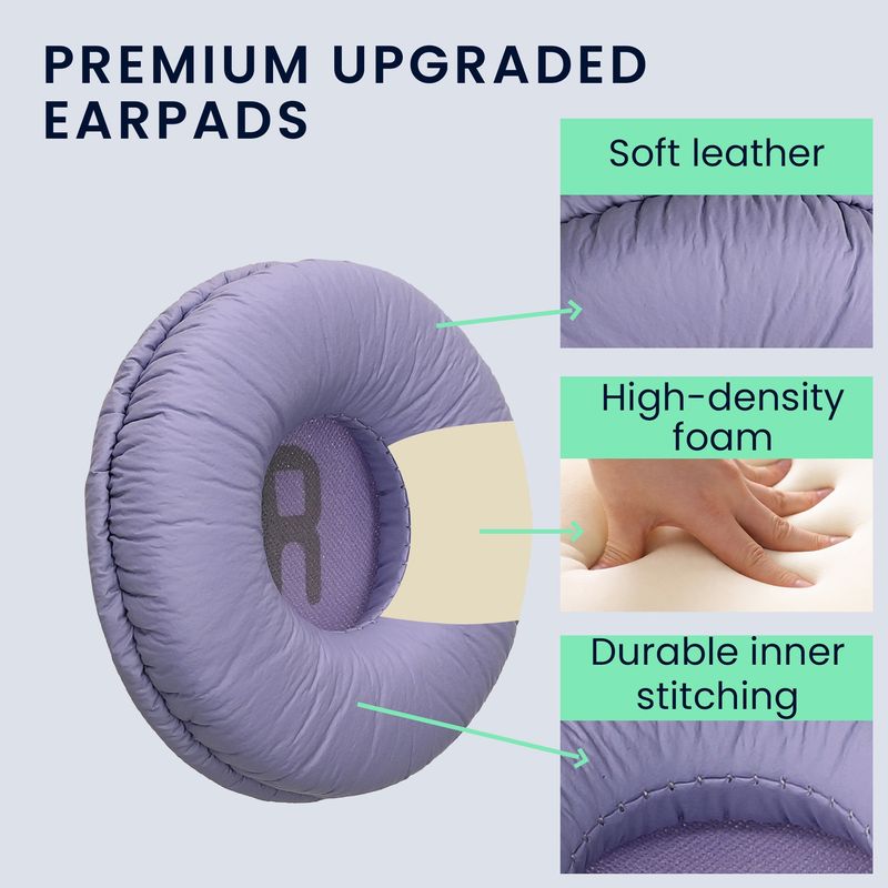 TV, Audio-Video si Foto - Portabile audio - Casti audio - Set 2 pernite casti Kwmobile pentru JBL Tune 600, Tune 500BT, Tune 510BT, Tune 520BT, Tune 450, Piele ecologica, mov - Infinity.ro