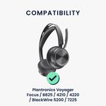 TV, Audio-Video si Foto - Portabile audio - Casti audio - Set 2 pernite casti Kwmobile pentru Plantronics Voyager Focus, B825, 4210, 4220, BlackWire 5200, 7225, piele eco, negru - Infinity.ro
