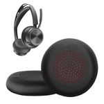 TV, Audio-Video si Foto - Portabile audio - Casti audio - Set 2 pernite casti Kwmobile pentru Plantronics Voyager Focus, B825, 4210, 4220, BlackWire 5200, 7225, piele eco, negru - Infinity.ro